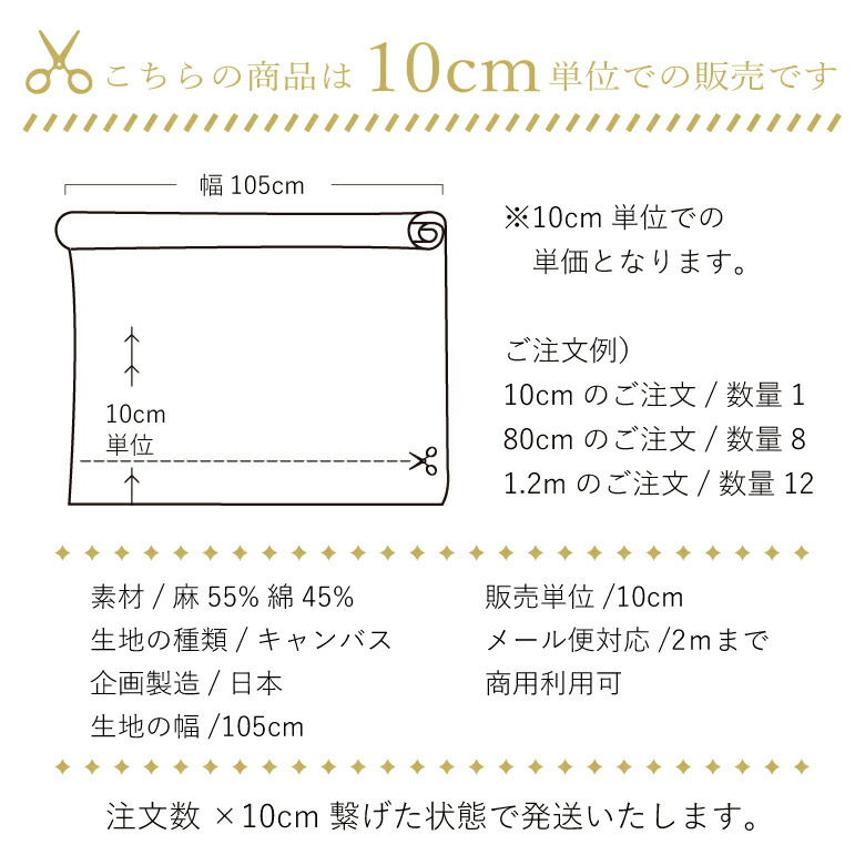 綿麻キャンバス 綿85％ 麻15％ 高級 色豊富