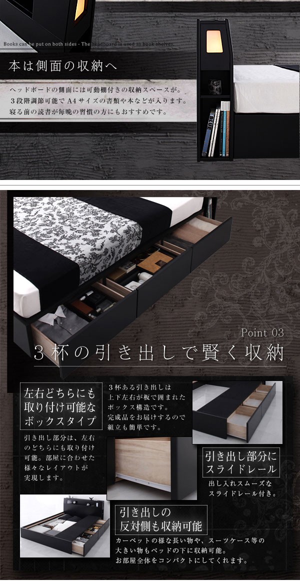 限定素材を使用 収納付きベッド Modellus【モデラス】プレミアムポケットコイルマットレス付 セミダブル 【EI1264761806】(45399円)