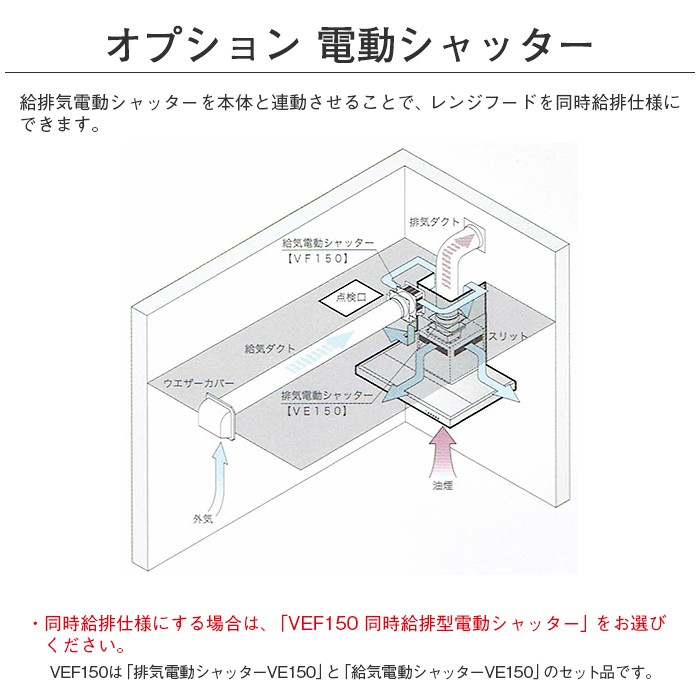 クックフードルオプション 給気電動シャッター 常閉式 小林木工 Vf150 Rz Option Vf150 Bluematerial Online 通販 Yahoo ショッピング