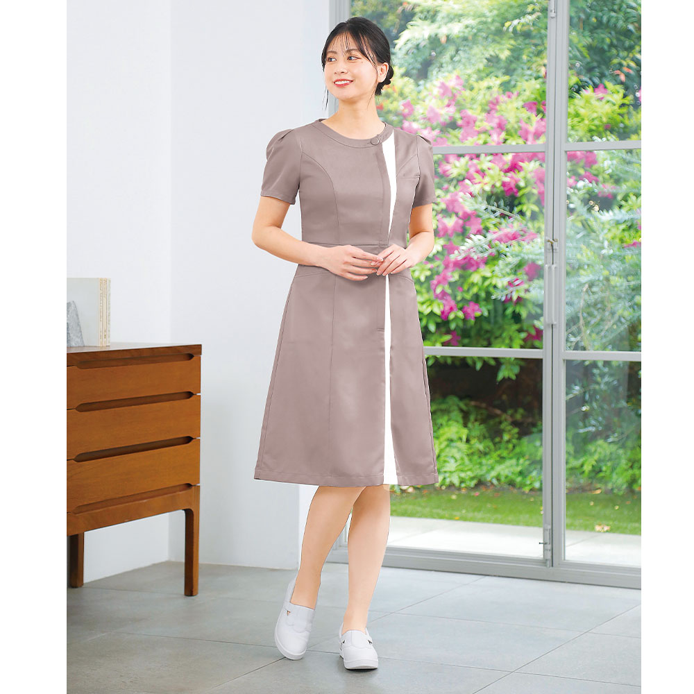 超マシュマロツイル  配色縦切替ワンピース