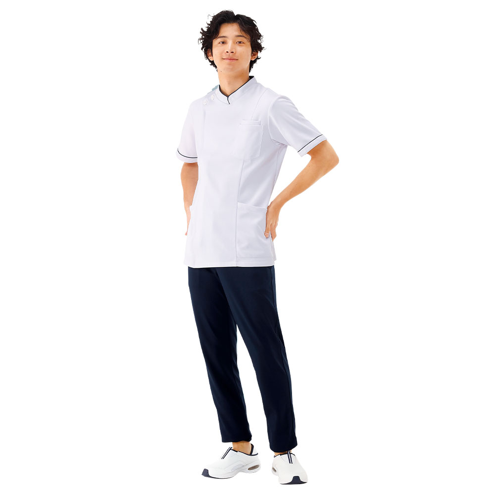 チームウエア医療と日本―チームウエア医療があなたを守る ASICS スクラブ 白衣 医療 asics アシックス 男女兼用 CHM301