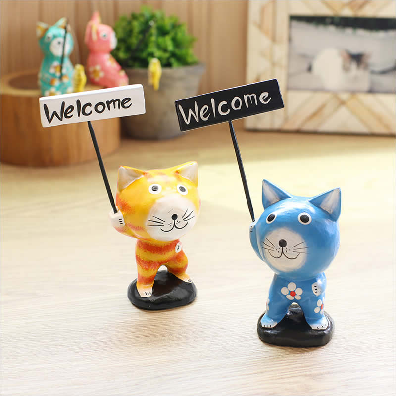 バリ雑貨 木彫り猫 2体セット バリ猫 オブジェ ウェルカムボード 猫雑貨 かわいい ウェルカムボード ネコS ネコ ねこ バリ猫 ウエルカム