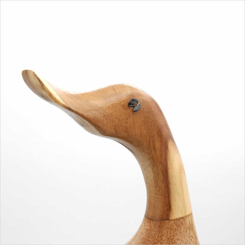 ブーツダック アヒル 置物 飾り 木彫 かわいい 木 木製 鳥 バード
