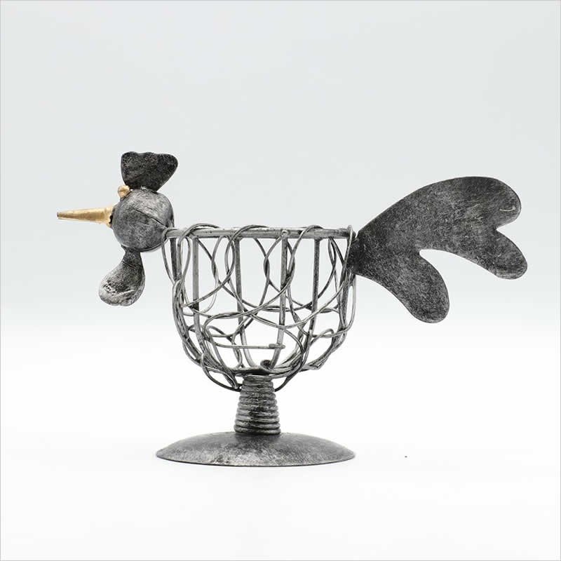 ブリキ ニワトリ ワイヤートレイ S エッグスタンド エッグカップ 鳥