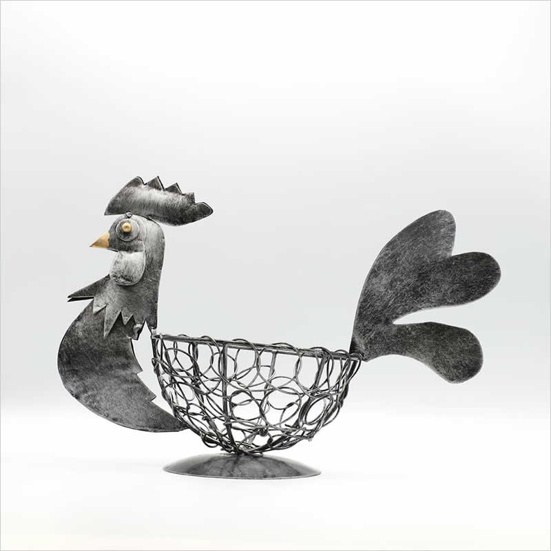 ブリキ ニワトリ ワイヤートレイ L トレー かご バスケット カゴ 鳥