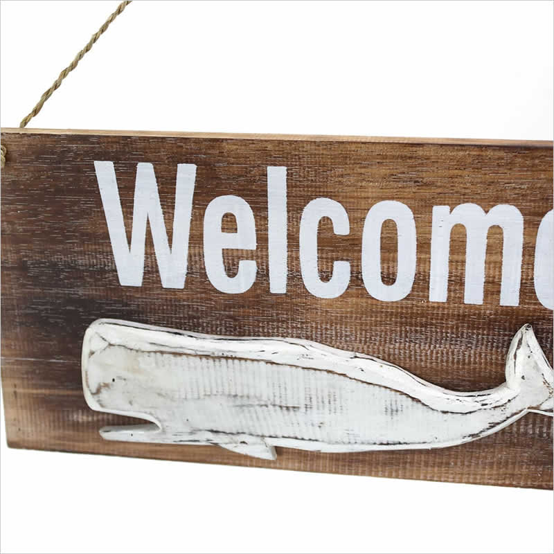 Welcome ようこそ くじら クジラ 鯨 壁掛け看板 雑貨 ライトBOX ウェルカム ようこそ くじら クジラ 鯨 ステンドグラス風 店舗 自宅