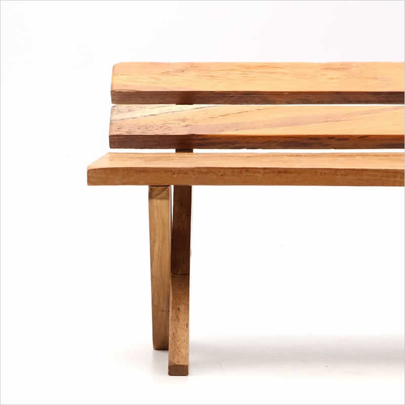 チーク ディスプレイベンチ 飾り 台 台座 マスコット ナチュラル