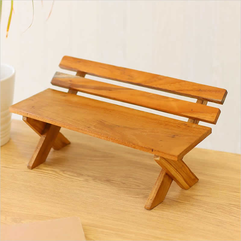 チーク ディスプレイベンチ 飾り 台 台座 マスコット ナチュラル