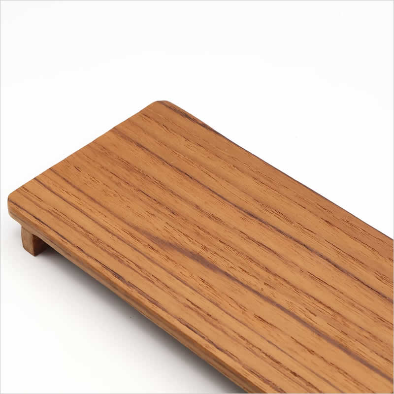 チーク ディスプレイボード 脚付き トレイ 飾り台 台座 ナチュラル