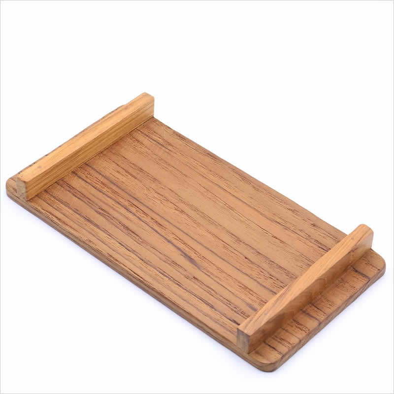 チーク ディスプレイボード 脚付き トレイ 飾り台 台座 ナチュラル