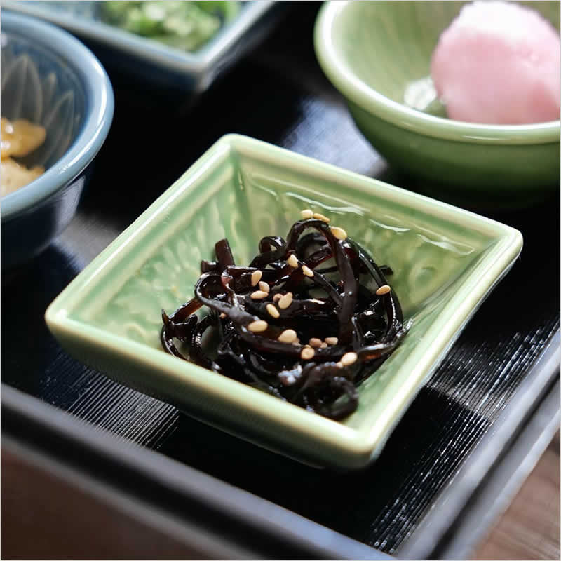 セラミック フラワー小皿 角 ミニ 食器 小皿 皿 プチ 醤油皿