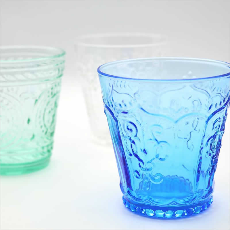 エンボスグラス 食器 レトロ グラス コップ ガラス テーブルウエア