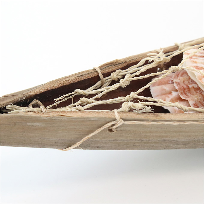 ハワイアン雑貨 シェルボート アジアン雑貨 インテリア ヤシの葉 貝