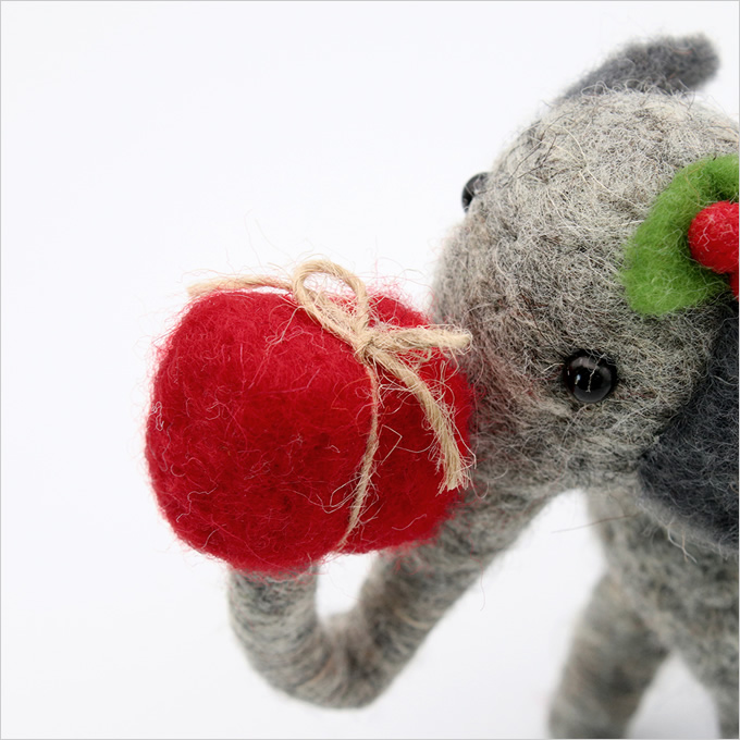 フェルト アニマル エレファント ぞう ゾウ 象 動物 クリスマス