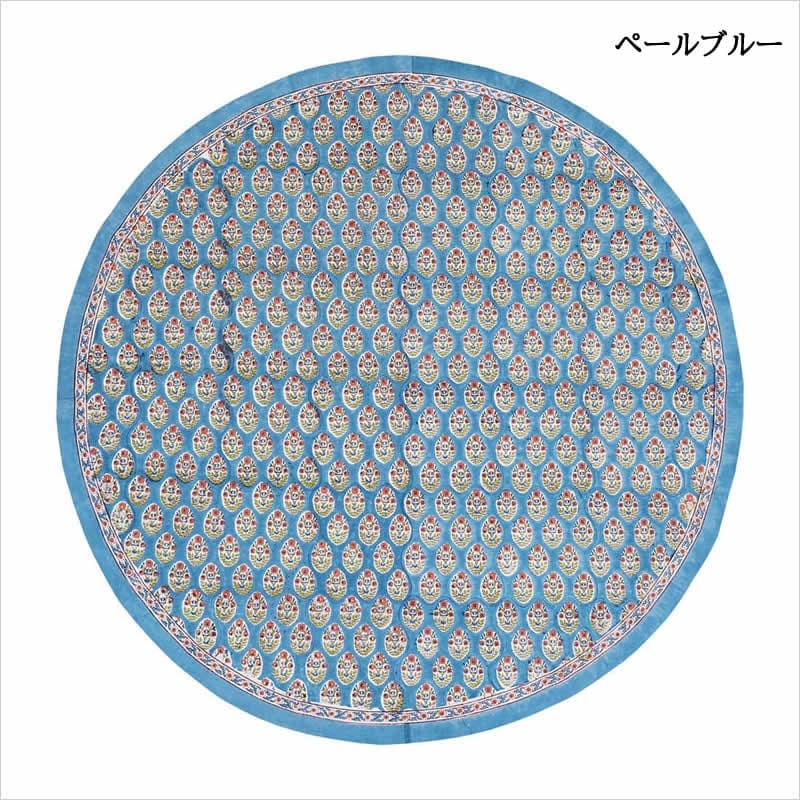ラウンドクロス アマービレ ブロックプリント 花柄 小花 フラワー