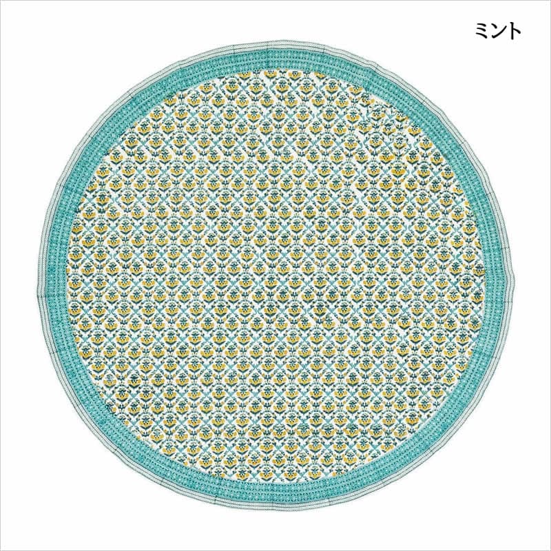 ラウンドクロス アマービレ ブロックプリント 花柄 小花 フラワー