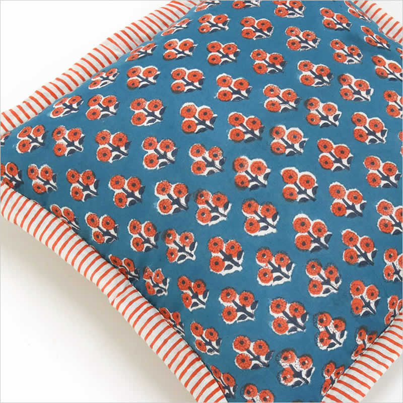 クッションカバー ストライプフレーム 45×45cm ボア ふわふわ 暖かい