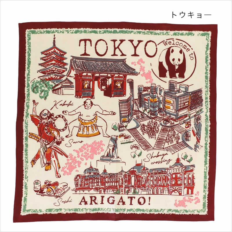バンダナ ジャパン プリント 大判 スカーフ 風呂敷 お弁当 包み