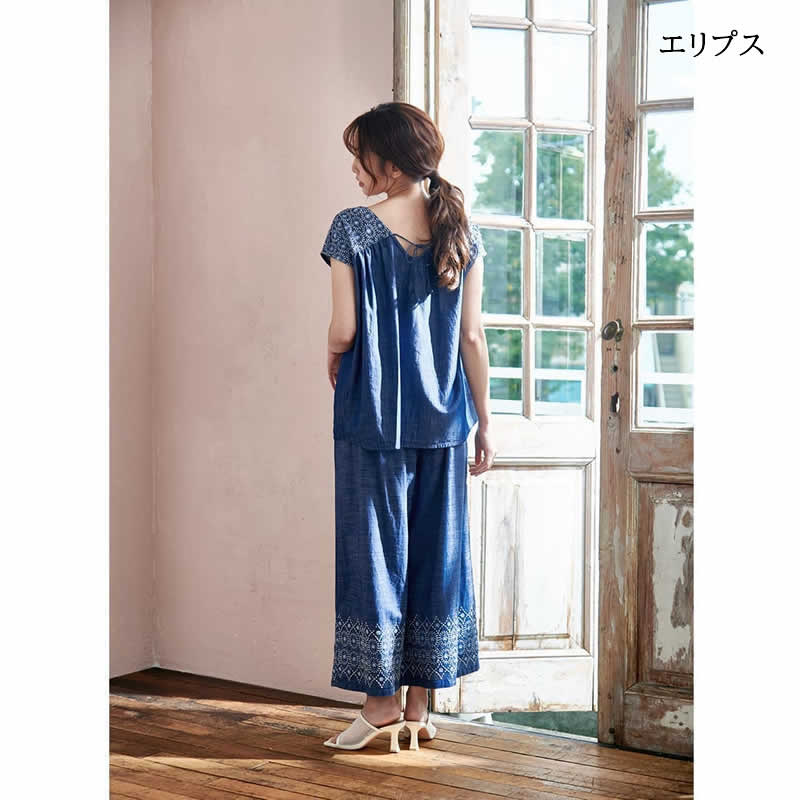 TMC　 【PORINA】プルオーバー デニムエンブ　 11725-112　2WAY　レディースシャツ・トップス　春夏　 PORINA ポリーナ プルオーバー デニムエンブ レディース 春 夏