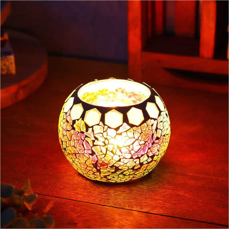 モザイク ガラスボール 小物入れ キャンドルホルダー 花瓶 プランター