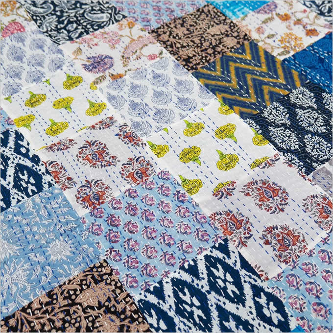 マルチクロス パッチワーク 刺し子 マルチカバー ハンドメイド