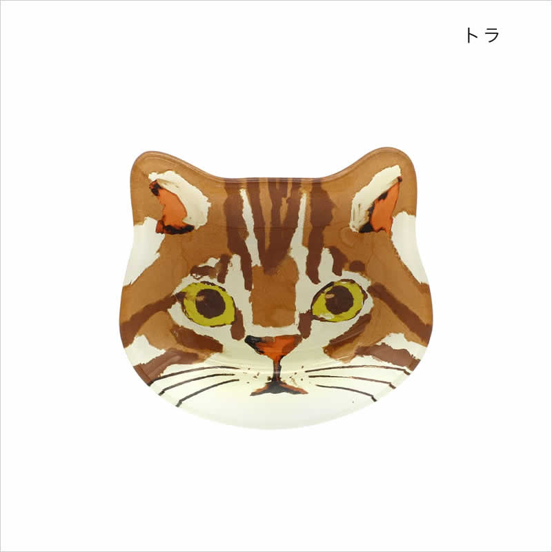 ガラスミニプレート キャット 2枚セット 食器 皿 小皿 プレート 小物