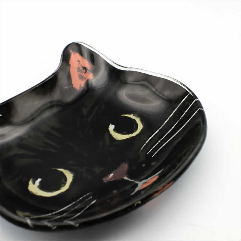 ガラスミニプレート キャット 2枚セット 食器 皿 小皿 プレート 小物