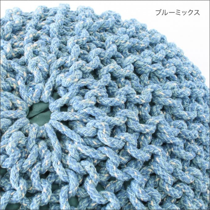 プフ ニット クッション 丸型クッション ビーズクッション スツール