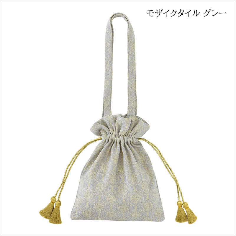 巾着バッグ ジャカード トートバッグ レディース 巾着ショルダー