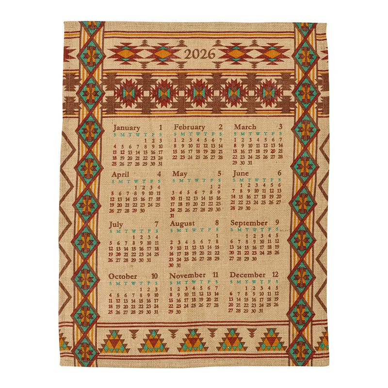 ジュートカレンダー オルテガウィーブ 2026年 壁掛け ネイティブ