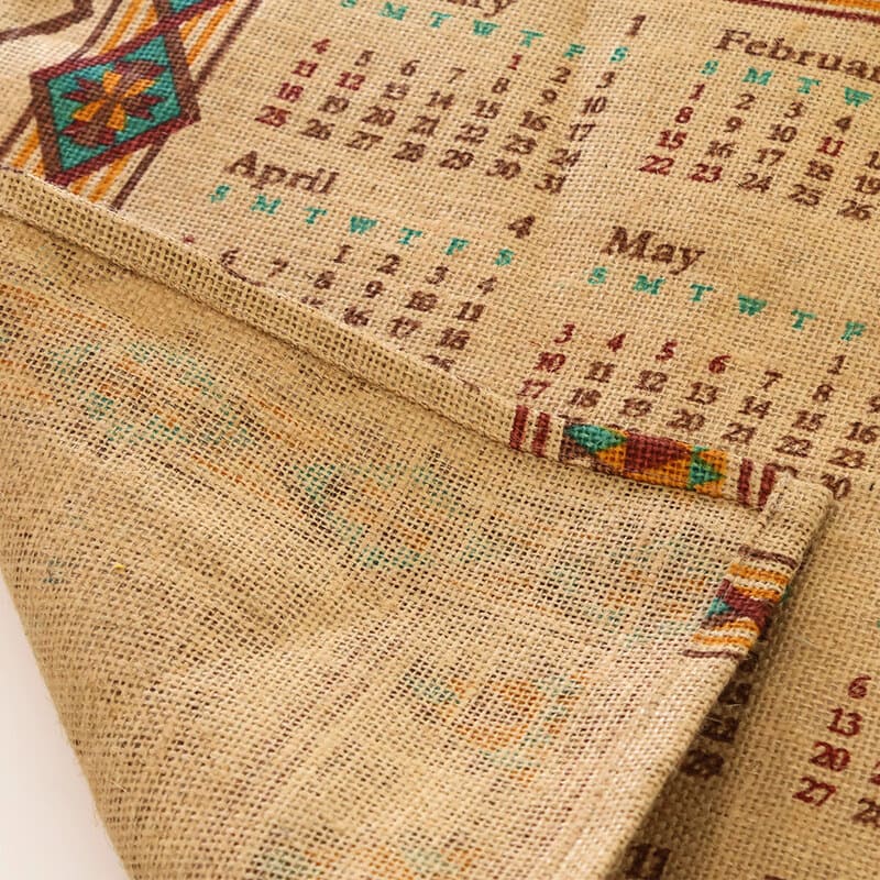 ジュートカレンダー オルテガウィーブ 2026年 壁掛け ネイティブ