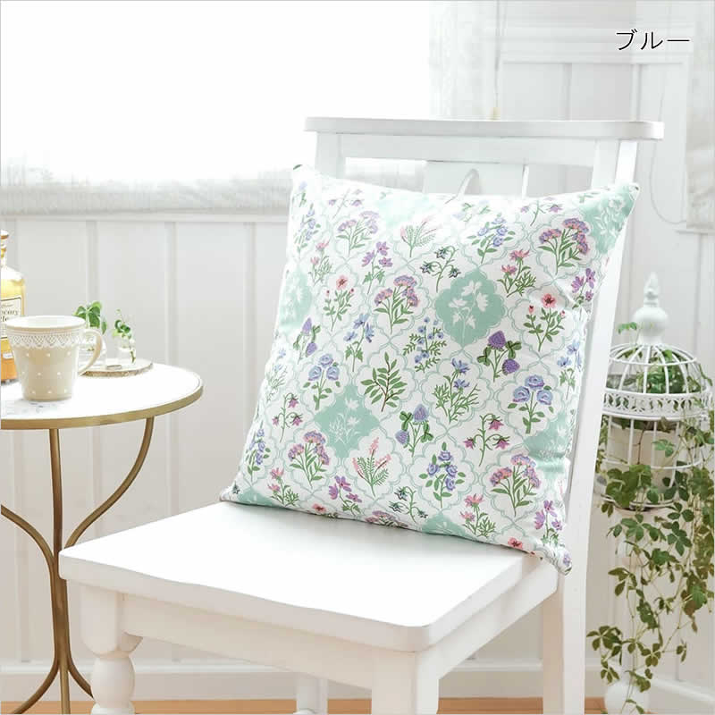 クッションカバー レースフラワー 45×45cm 北欧 フラワー 花柄 小花