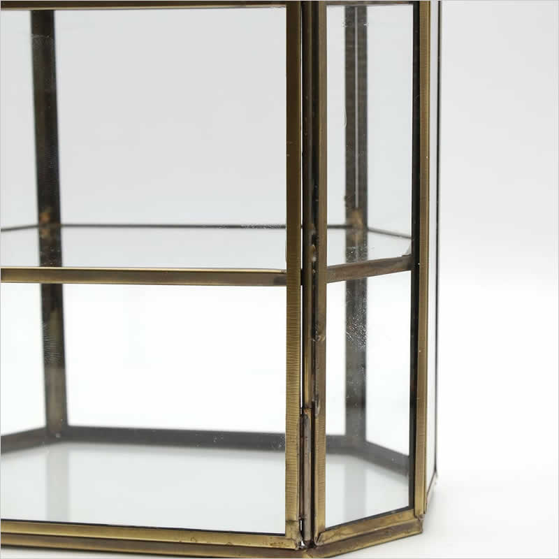 モロッカン ガラス3段コレクションBOX オクタゴン ミニ コレクション