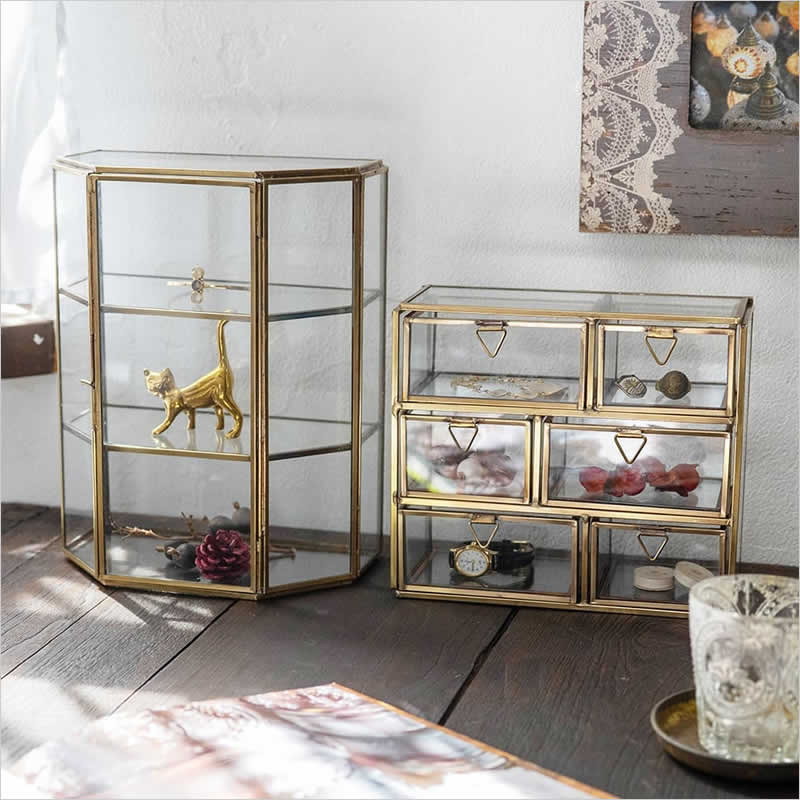 モロッカン ガラスBOX 収納 小物入れ アンティーク調 レトロ ボックス