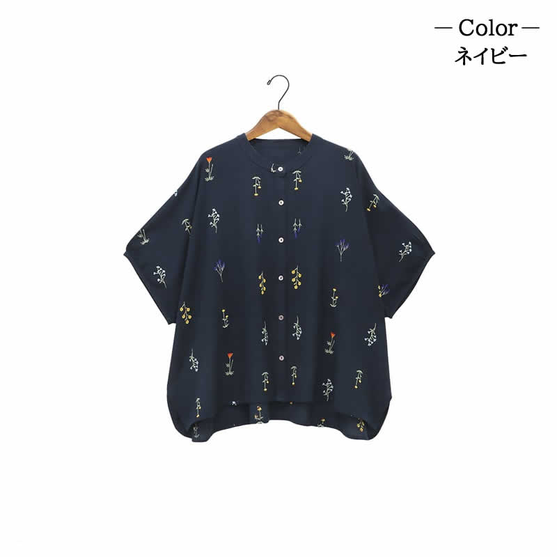 PORINA ポリーナ ブラウス フルール シャツ トップス チュニック レディース 刺繍  インド 綿 ハンドメイド アジアン エスニック PORINA ポリーナ ブラウス フルール シャツ トップス チュニック