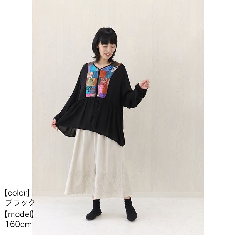 Shanti プルオーバー カンタパッチワーク レディース 秋冬 長袖