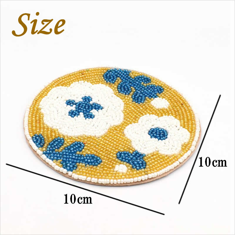ビーズコースター 刺繍柄 東欧 レトロ カラフル コースター キヨフ