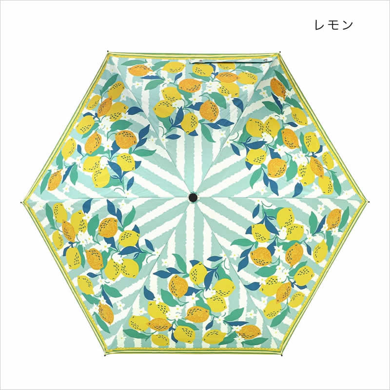送料無料 折り畳み傘 南欧柄 フルーツ 折りたたみ傘 晴雨兼用 カバー