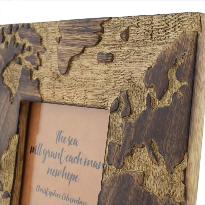 フォトフレーム アジアン雑貨 木製 木彫り 写真立て 卓上 マンゴー