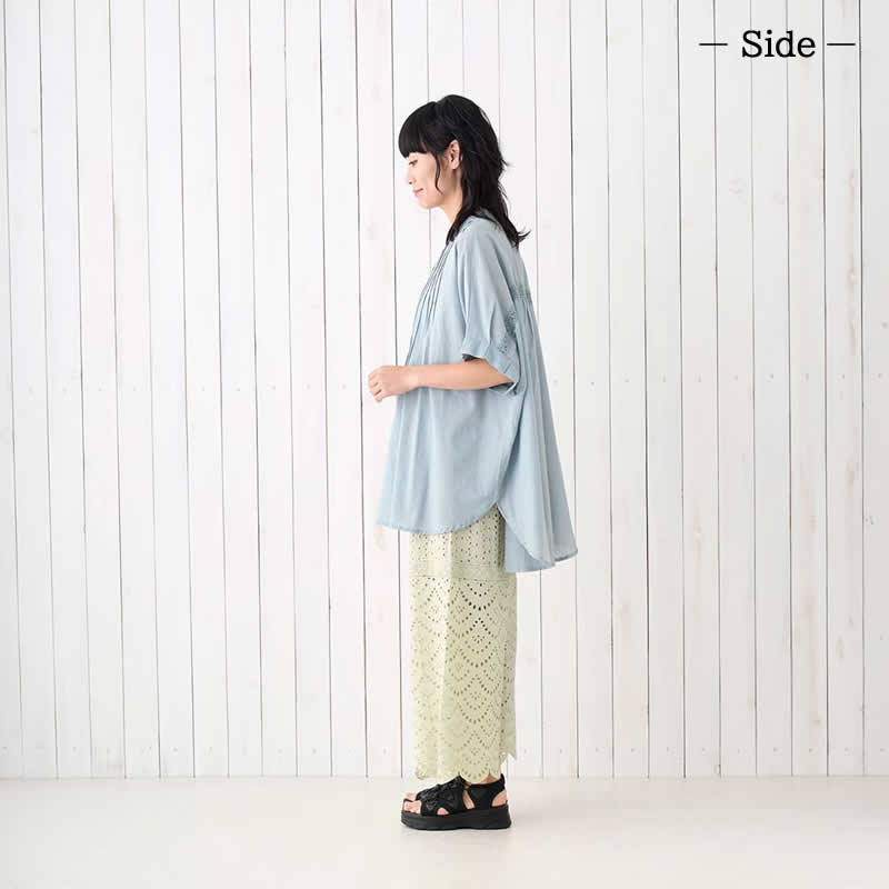 PORINA ポリーナ ブラウス フォリア レディース 春 夏 シャツ トップス チュニック  コットン ドット 草花柄 刺繍 ハンドメイド  アジアン PORINA ポリーナ ブラウス ナチュール レディース 春 夏 無地