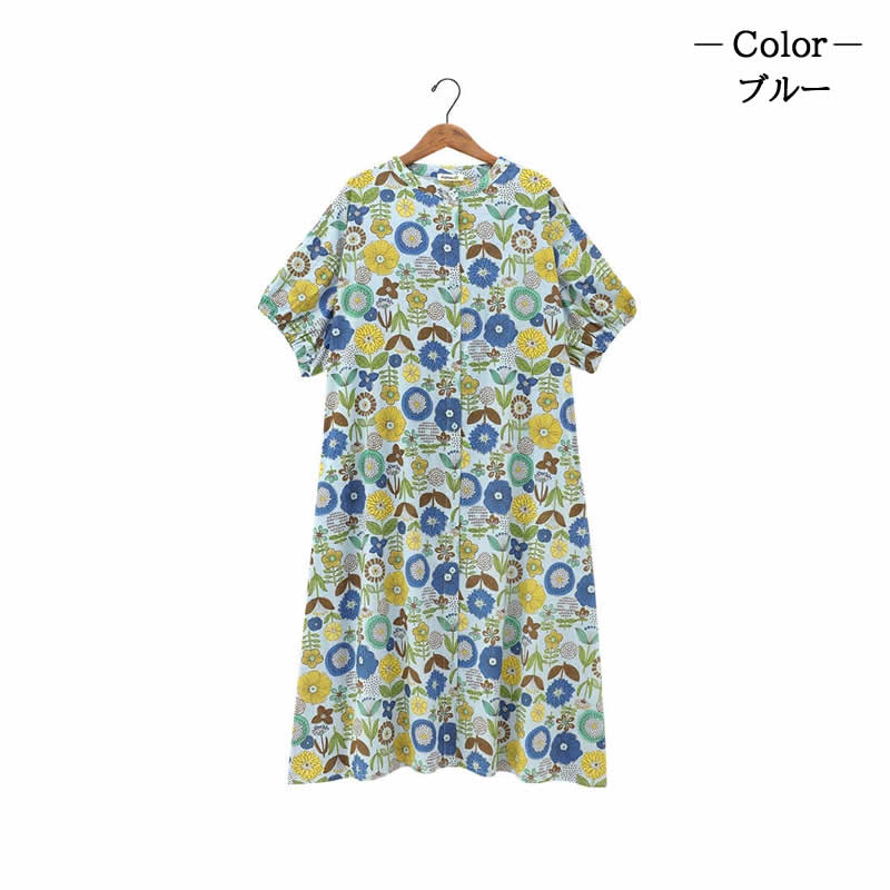 PORINA ポリーナ シャツワンピース ポップフラワー レディース