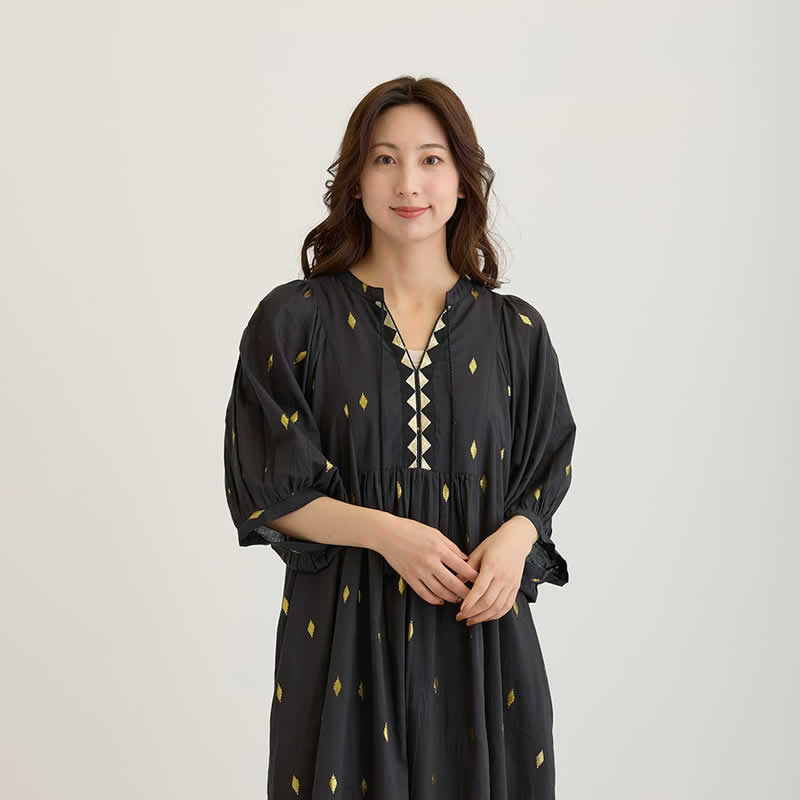 美品　shantii シャンティ　リネン　プルオーバー　日本製 Shanti シャンティシャンティ ワンピース リュミエール レディース