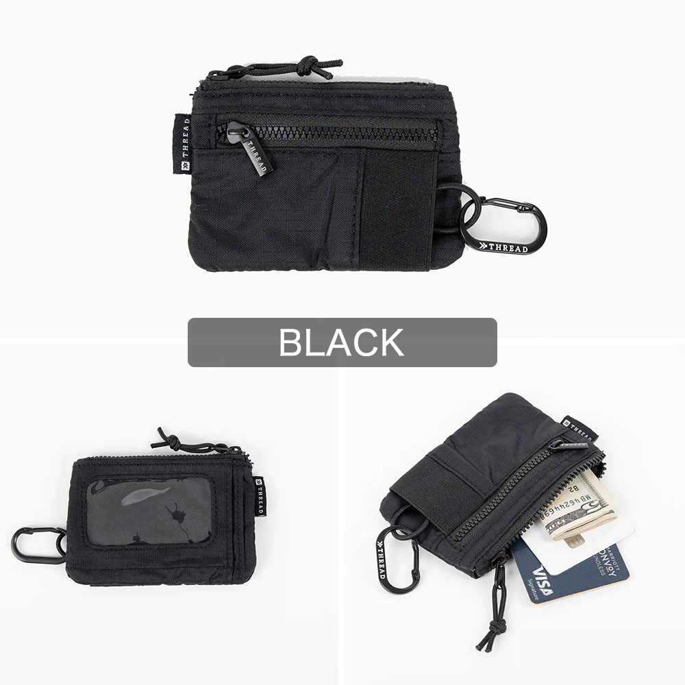 財布 ポーチ 小銭入れ スレッド THREAD POUCH WALLET ポーチウォレット カードケース 薄い財布 チャック付き ジッパー付き 鍵 カラビナ 【メール便4点まで】 |  | 03