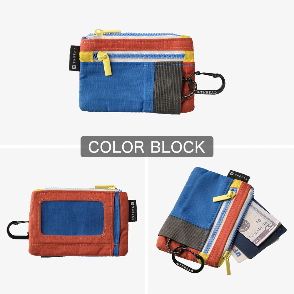 財布 ポーチ 小銭入れ スレッド THREAD POUCH WALLET ポーチウォレット カードケース 薄い財布 チャック付き ジッパー付き 鍵 カラビナ 【メール便4点まで】 |  | 04