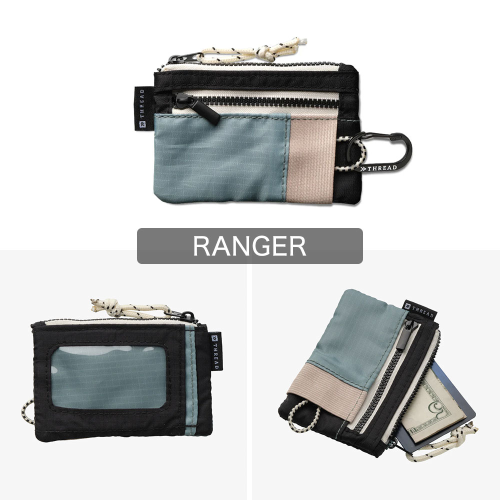 財布 ポーチ 小銭入れ スレッド THREAD POUCH WALLET ポーチウォレット カードケース 薄い財布 チャック付き ジッパー付き 鍵 カラビナ 【メール便4点まで】 |  | 02