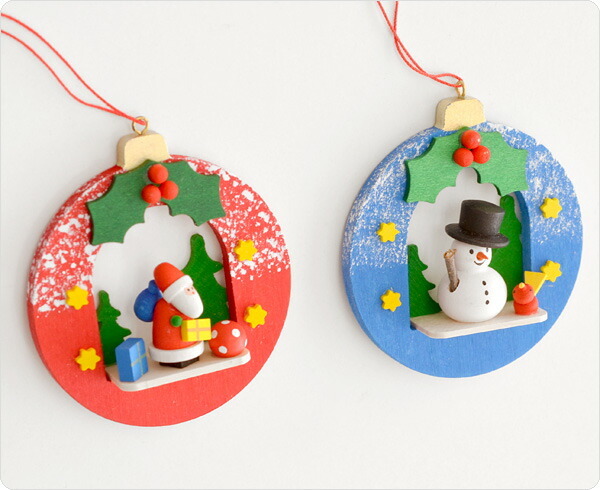 白木のクリスマスのオーナメント3点セット 削り木・木の鐘・木の玉