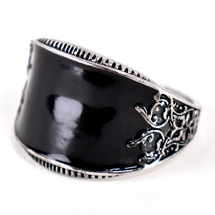 指輪 リング ブラック樹脂 アクセサリー ジュエリー 合金 メンズ