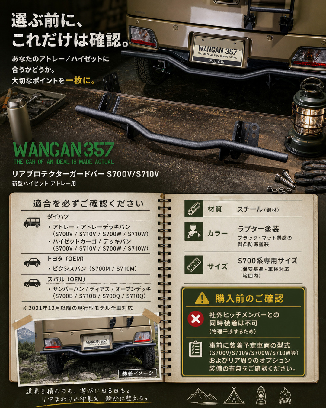 WANGAN357 新型 アトレー ハイゼットカーゴ S700V S710V リア