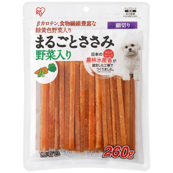 【6個セット】犬 ジャーキー ソフト おやつ まるごとささみジャーキー 260g 細切り プレーン 野菜入り チーズ入り アイリスオーヤマ PIJHSE-260 PIJHSEV-260 | IRIS OHYAMA | 02