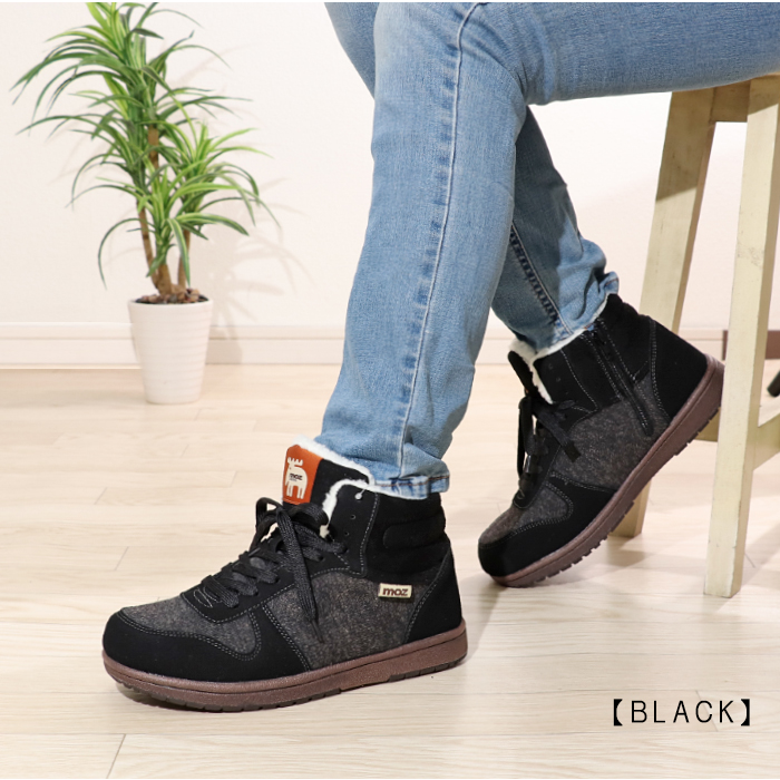 moz（モズ） レディース ボア ブーツ スニーカー あったか 裏起毛 はっ